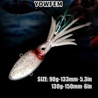 Yowfem Váy mực phát sáng Mồi, Váy bạch tuộc Mồi câu cá phát sáng Váy mực, Mồi câu cá cầm tay Trolling Bạch tuộc phát sáng Trolling Mồi câu cá biển