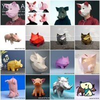Yoyo Đồ Chơi Đồ Trang Trí KN2 Sáng Tạo Giấy Mô Hình Lợn Nhà Treo Tường Trang Trí Tường Handmade Origami DIY Mô Hình Đồ Chơi Sáng Tạo Origami