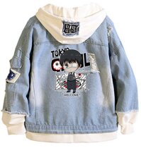 YOYOSHome Anime Tokyo Ghoul Hoodie Kaneki Ken Sweatshirt Jacket Denim Hooded Adult Cosplay Pullovers