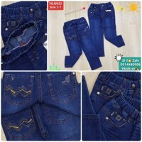 YQJ0022-A - Quần jean dài , bé trai , trơn nhăn đùi, thêu sau túi , size 1t-7t , R7 , nhà phân phối Vkids