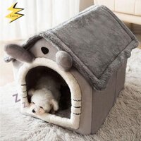 Ysdiw Giường Mèo Xám Mùa Đông Đóng Mèo Con Tổ Cún Con