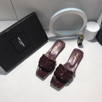 YSL dép nữ cổ điển Maroon phẳng Mười ba màu sắc trên bán Da Đế ngoài thời trang giản dị sexy khí chất giày của phụ nữ