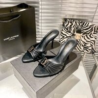 Ysl2024 Sản Phẩm Mới Dép Stiletto Gót Chân Đế Rỗng Giày Cao Gót Bán Chạy Kích Thước Lớn Tiệc Cưới Nhăn Miệng Cá Nữ