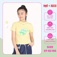 Y.Teen Áo Thun Ngắn Tay Cổ Lọ Sành Điệu Cho Bé Gái Chất Cotton Thoải Mái EAX063-2