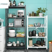 YTOPMARK Kệ để hàng Đa Năng tạp hoá có bánh xe Tiện Dụng Kệ để đồ Kệ tạp hoá Gấp Gọn Không đựng đồ