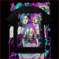 Yts Arcane Liên Minh Huyền Thoại JINX Cosplay Vải Full Graphic Mùa Hè Áo Thun Anime Tay Ngắn Top MY3