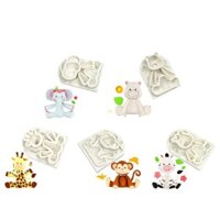 Yu 2 Khuôn Nướng Bánh Hình Động Vật Fondant Khuôn Socola Kết Cấu Silicon