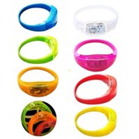 Yu 5 Chiếc Điều Khiển Bằng Giọng Nói LED Dạ Quang Vòng Tay Nhấp Nháy Vòng Tay Silicon Sáng Lên Dây Đeo Tay Cho Giáng Sinh Năm Mới Deco