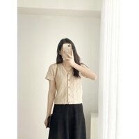 YU CHERRY | Áo sơmi nữ chất vải thun ôm Crop Body Shirt YA384