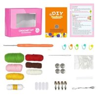 Yu DIY Móc Khởi Động Bộ Dụng Cụ Dành Cho Người Mới Bắt Đầu Handmade Hoa Thổ Cẩm Chất Liệu Sợi Móc Kim Hướng Dẫn Accessor