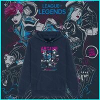 Yu3 Arcane Liên Minh Huyền Thoại 2 LOL JINX Áo Khoác Anime Áo Unisex Dài Tay Top