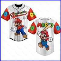 Yu3 Cá Tính Super Mario Bros Jersey Phim Trò Chơi Áo Halloween Quà Tặng Đồng Phục Bóng Chày