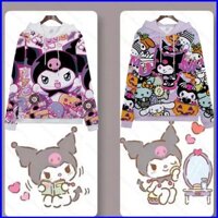 Yu3 Halloween Sanrio Kuromi Hello Kitty Cinnamoroll Áo Khoác Anime Áo Unisex Dài Tay Top Cosplay