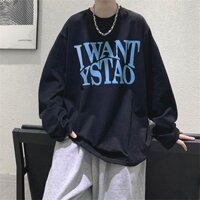 [Yuanz] Mùa Thu Cotton Nguyên Chất Phong Cách Mới Hồng Kông Áo Thun Dài Tay Nam Hợp Thời Trang Rời Quá Khổ Dài Tay Phiên Bản Hàn Quốc Áo Thun Đế Dài Tay Áo Thun Nam