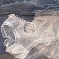 [Yuanz] Quần Lót Cặp Đôi Gợi Cảm Rỗng Ren Gạc Quần Lót Nữ Một Bộ Trắng Modal Cotton Boxer Nam Cặp Đôi Quần Lót