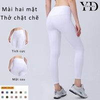 YUDAING Mài Hai Mặt Quần Legging Cạp Lưng Cao Gen Bụng Nâng Mông Thể Thao Nữ Tập Gym Yoga Thun Lulu Poly Siêu Co Giãn Mềm Mịn 11402