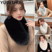 YUDESHUI giả lông khăn quàng cổ dày tóc cổ áo mùa đông khăn lông nữ