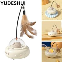 Yudhei Smart Teaser Đồ chơi cho mèo, Gậy trêu ghẹo mèo điện tử lông vũ có thể thay thế, vui nhộn với chuông USB Đồ chơi thú cưng có thể sạc lại Mèo trong nhà