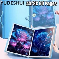 Yudhui 1 Cuốn Sách Bảo Quản Tranh, 60 Trang Túi Album Ảnh Thư Mục, Tranh A3 / 8K Bền Đẹp Công Suất Lớn Tổ Chức Dữ Liệu Trường Học Văn Phòng
