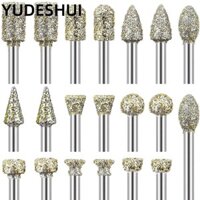 Yudhui 20 Cái / bộ Burr Bits, Hình Trụ Đa Dạng Hình Dạng Mũi Mài, Đá Khắc Mài 3 Mm Đầu Mài Dremel Dụng Cụ Xoay