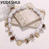 Yudhui Choker, Vòng cổ mặt dây chuyền trái tim mạ vàng Baroque, Quà tặng vòng cổ giả cổ điển
