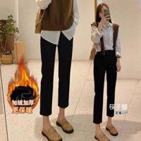 Yuewen Đũa Chân Quần Thuốc Lá Cao Cấp Ôm Hơn Nhìn Lông Cừu Lót Thẳng Phù Hợp Với Quần