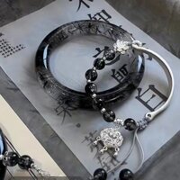 Yuewen Mới Phong Cách Trung Quốc Mực Tranh Chuyển Đổi Smudge Vòng Tay Tính Khí Hợp Thời Trang Khóa An Toàn Vòng Tay