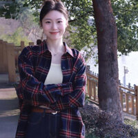 Yuewen Mỏng Đỏ Kẻ Sọc Áo Sơ Mi Nam Nữ Rời Áo Sơ Mi Dài Tay Áo Khoác