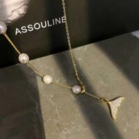 Yuewen Nàng Tiên Cá Đuôi Xương Đòn Vòng Cổ Nữ Mùa Hè Ánh Sáng Ngọc Trai Sang Trọng Vòng Cổ Thoáng Mát