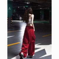 Yuewen Quần yếm nữ dáng rộng thon gọn hơn Nhìn rộng-Leg Quần thể thao thông thường