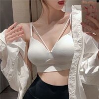 Yuewen Sang Trọng Camisole Nữ Dây Đeo Bên Trong Ngực Miếng Lót Đáy Quần Lót Mặc Bên Ngoài Áo Ngắn