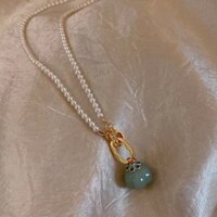 Yuewen Shijia Ngọc Trai Vòng Cổ Nữ Giả Ngọc Mặt Dây Chuyền Xương Đòn Dây Chuyền Ánh Sáng Sang Trọng Vòng Cổ Phụ Kiện