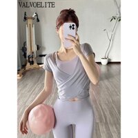 Yuewen Thể Thao Nữ Lưới Áo Thể Thao Áo Pilates Nhanh Khô Thể Dục Top