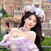 Yuewen YUEWEN Shirley Hoa Hồng Băng Đô Nơ Mũ Tóc Lỗ Đầu Kẹp Tóc Nữ Thích Hợp Cho Disney Thiết Bị