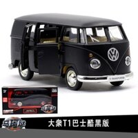 Yufeng RMZ Volkswagen T1 Bus Cool Black Edition Xe thể thao Hợp kim được ủy quyền Mô hình xe hơi 1: 36 Kéo lại Cửa mở Bé trai Trẻ em Đồ chơi hợp kim Bộ sưu tập trang trí ô tô Đồ trang trí Quà tặng Giáng sinh sinh