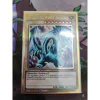 [Yugioh Funny Shop] 1 lá thẻ bài Blue-Eyes White Dragon - MGED-EN001 - Premium Gold Rare 1st Edition