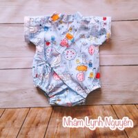 Yukata body vải hình thú cho bé