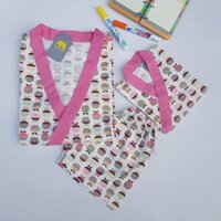 Yukata Ngắn Quả Cam Nâu