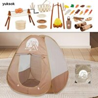 Yuksok 34 Bộ Nấu Ăn Cắm Trại Trẻ Em Có Lều Phát Triển Đồ Chơi Cắm Trại Thực Tế