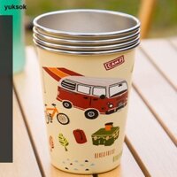 Yuksok 4 Cốc Inox, Cốc Uống Nước Di Động Có Thể Xếp Chồng Để Đi Bộ Đường Dài, Ngoài Trời Trong Nhà, Tiệc, Hàng Ngày, Câu Cá,