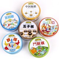 Yulefang Tròn Sắt Đóng Hộp Trẻ Em Gobang Chiến Đấu Quái Vật Cờ Vua Bay Cờ Vua Checkers Giáo Dục Trò Chơi Đồ Chơi 3.28