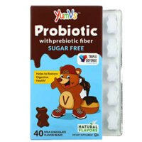 Yum-Vs Probiotic with Prebiotic Fiber Milk Chocolate Sugar-Free 40 Bears