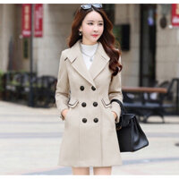 [Yumi Shop] Áo khoác dạ nữ phối túi cao cấp