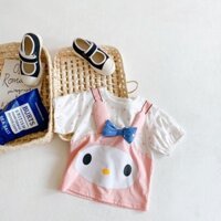 [Yumi's House] Áo hình thỏ phối nơ nổi cho bé gái hàng Quảng Châu cao cấp