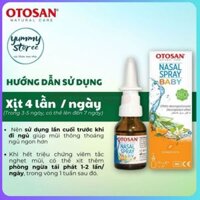 yummystoree Xịt Mũi Cho Mẹ Và Bé Otosan Nasal Spray Baby Giúp Thông Mũi GiảmTắc Nghẹt Mũi cho bé ngủ ngon ngon giấc