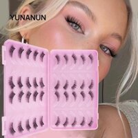 Yunaun 20 Cặp Lông Mi Giả, Mắt Mèo Chồn Nửa Mi, Dụng Cụ Trang Điểm Mắt Dây Dài Wispy Tự Nhiên Mềm Mại Giả Lông Mi Nối Mi