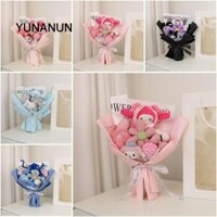 Yunaun Bó hoa búp bê sang trọng, Bó hoa Sanrio sang trọng Cinnamoroll, Chất lượng cao My Melody Kuromi Bó hoa động vật hoạt hình Tiệc sinh nhật