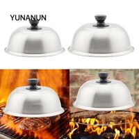 Yunaun Chảo Chiên, Bánh Mì Nướng Thịt Nướng Bằng Thép Không Gỉ Nắp Nồi Tròn, Bánh Sandwich Đa Năng Bít Tết Phô Mai Vòm Nóng Chảy Nồi Hamburger Nắp Nấu Ăn Nhà Bếp