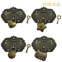 Yunchang Hợp Kim Ổ Khóa + Retro Khóa Tổng Khóa Khóa Vintage Retro Khóa Kết Hợp Khóa Hộp Gỗ Khóa Khóa