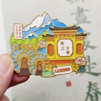 Yunnnan Lệ Giang Thành Phố Cổ Yulong Núi Tuyết Nguyên Bản Kim Loại Tủ Lạnh Dán Du Lịch Điểm Tham Quan Lưu Niệm Lưu Niệm
